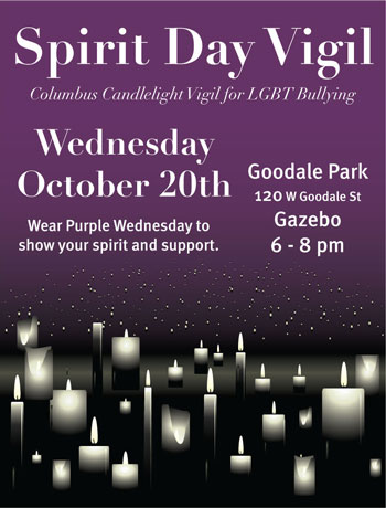 Spirit Day 2010 Candlelight Vigil Columbus, Ohio